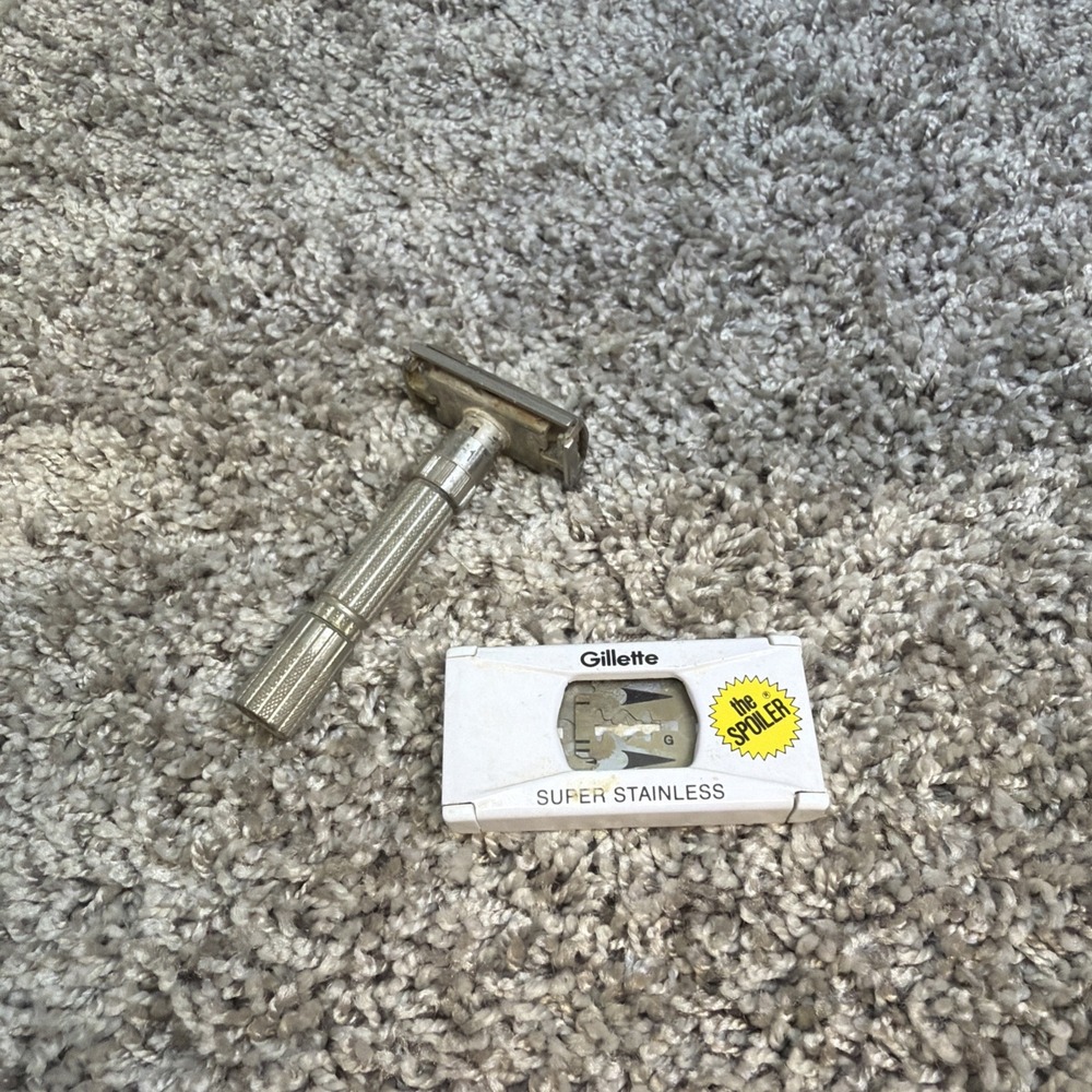 Gillette Fatboy TTO Vintage Double Edge Safety Razor 1961 Made In USA G2